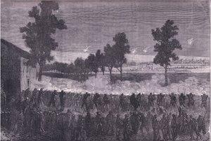 Wyprawa Cachan, Cassells History of the War between France and Germany wydana przez Cassell and Company Limited, c.1890 (lito) autorstwa German School