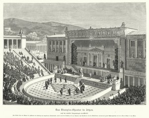 Teatr Dionizosa Eleutereusza, Ateny, Starożytna Grecja (rycina) autorstwa German School