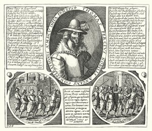 Thomas Percy, jeden ze spiskowców stojących za spiskiem prochowym (rycina) autorstwa German School