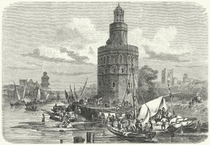 Torre del Oro, Sewilla, Hiszpania (grawerowanie) autorstwa German School
