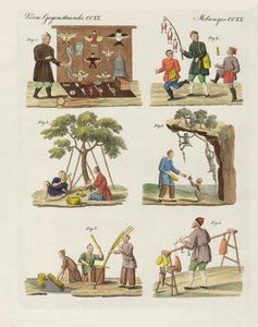 Handel, sztuka i rękodzieło w Chinach (kolorowe grawerowanie) autorstwa German School