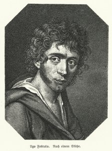 Ugo Foscolo, włoski poeta; żołnierz i rewolucjonista (lito) autorstwa German School