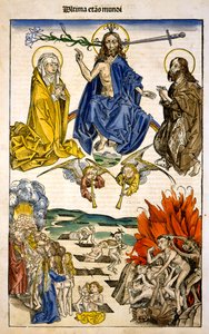 Ultima etas Mundi (Sąd Ostateczny) z Liber Chronicarum Hartmanna Schedla, 1493 autorstwa German School