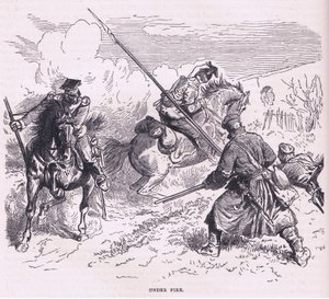 Pod ostrzałem, Cassells History of the War between France and Germany wydana przez Cassell and Company Limited, c.1890 (lito) autorstwa German School