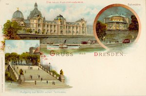 Widoki Drezna, Niemcy (chromolitho) autorstwa German School