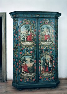 Szafa ozdobiona scenami czterech pór roku, 1778 (drewno malowane)