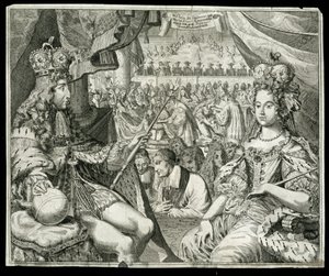 Wilhelm III (1650-1702) i Maria II (1662-94) król i królowa Wielkiej Brytanii i Irlandii od 1689, c.1689 autorstwa German School