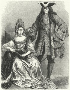 Wilhelm III i Maria II, król i królowa Anglii (grafika) autorstwa German School