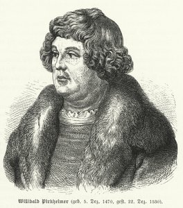 Willibald Pirckheimer, niemiecki prawnik renesansowy, pisarz i humanista, przyjaciel Albrechta Durera (grafika) autorstwa German School