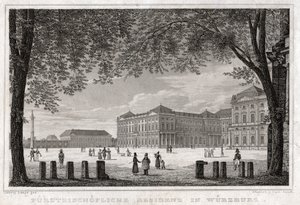 Würzburga. (grafika, ok. 1850) autorstwa German School
