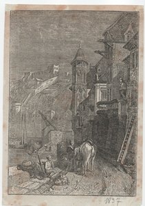 średniowieczna scena miejska autorstwa German School