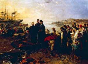 Abordażu Tysiąca w Quarto, ok. 1860, Gerolamo Induno (1825-1890), olej na płótnie