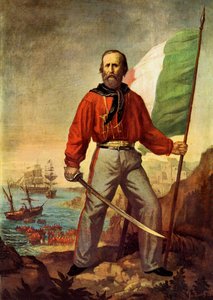 Portret Giuseppe Garibaldiego (1807-1882) podczas lądowania Tysiąca w Marsala