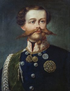 Portret Wiktora Emanuela II (1820-1878), króla Włoch, Gerolamo Induno, olej na płótnie autorstwa Gerolamo Induno