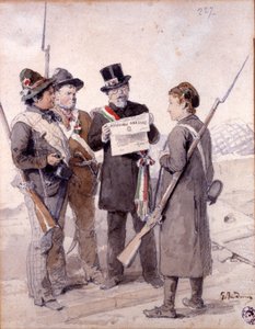 Risorgimento: Pięć dni Mediolanu (Cinque giornate di Milano) (18-22 marca 1848): jest to jeden z pierwszych epizodów rewolucji 1848 roku (część pierwszej włoskiej wojny o niepodległość), w której powstali mediolańczycy powstańczy ludność przeciwko autorstwa Gerolamo Induno
