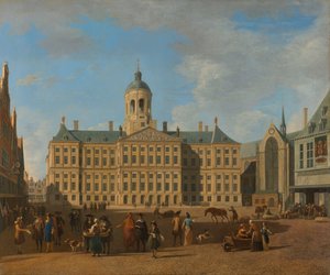 Ratusz w Amsterdamie na zaporze