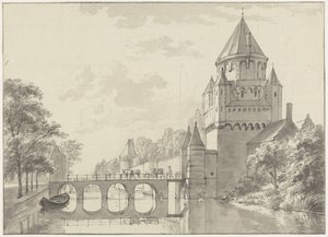 Widok na Kleine Houtpoort, Haarlem autorstwa Gerrit Adriaenszoon Berckheyde