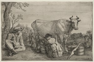 Mleczarka, 1643. autorstwa Gerrit Claesz. Bleker