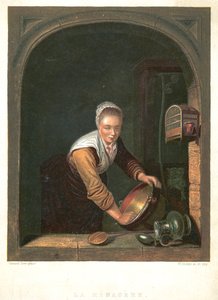 Gospodyni domowa, ok. 1630-1670 autorstwa Gerrit Dou