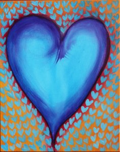 Blue Hearts, 2023 (akryl na płótnie) autorstwa Gerrit Greve
