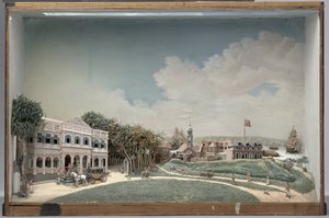 Diorama Placu Rządowego w Paramaribo autorstwa Gerrit Schouten