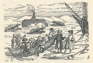 Barents w Arktyce: Chata, w której zimowaliśmy, 1598, 1912 autorstwa Gerrit de Veer