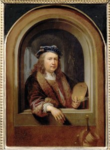 Portret artysty z paletą malarską ...