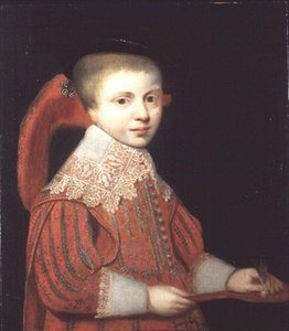Portret księcia Nassau grającego w lotkę autorstwa Gerrit van (studio of) Honthorst