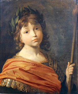 Książę Rupert (1619-82) jako chłopiec jako Mars (olej na płótnie) autorstwa Gerrit van Honthorst
