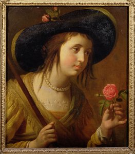 Księżniczka Zofia Czeska (1630-1714), matka Jerzego I jako pasterka autorstwa Gerrit van Honthorst