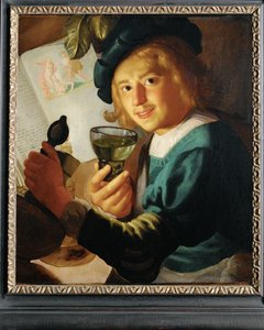 Młody pijący (dysząc) autorstwa Gerrit van Honthorst