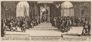 Dystrybucja nagród autorstwa Gerrit van Schagen after Jacques Callot