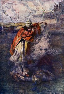 Duessa rozproszyła Zaczarowaną Chmurę (kolorowa litografia) autorstwa Gertrude E. Demain (after) Hammond