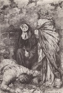Ilustracja do książki The Story of Hereward, The Champion of England (litografia) autorstwa Gertrude E. Demain (after) Hammond