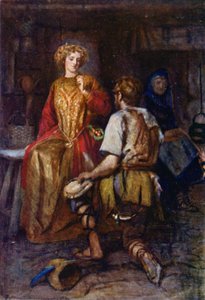 "Często z leśnych pustkowi przywiózł, których boki purpurowe były uśmiechniętą czerwienią!" (litografia kolorowa) autorstwa Gertrude E. Demain (after) Hammond