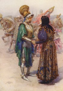 Szekspir, Król Ryszard II (kolorowa litografia) autorstwa Gertrude E. Demain (after) Hammond