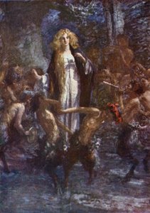 „Satyrowie tańczyli wokół niej z radości” (litografia kolorowa)