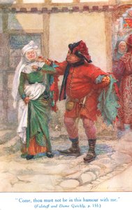 „Chodź, nie możesz być ze mną w takim humorze”, ilustracja z „Opowieści Szekspira o angielskich królach”, opublikowanych przez George Harrap & Son autorstwa Gertrude E. Demain Hammond