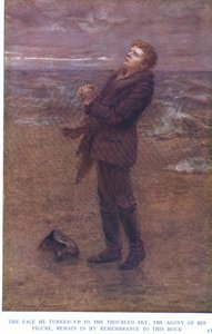 O rosto que ele virou para o céu conturbado, a agonia de sua figura, permanecem em minha lembrança para este polimento de hora.
