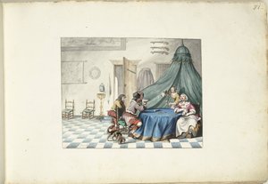 Gracze w karty we wnętrzu autorstwa Gesina ter Borch (signed by artist)