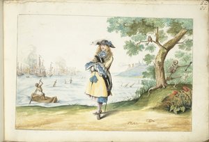 Moses ter Borch na angielskim wybrzeżu autorstwa Gesina ter Borch (signed by artist)