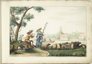 Spektakl duszpasterski nad rzeką autorstwa Gesina ter Borch (signed by artist)