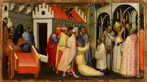 Św. Hugh z Lincoln egzorcyzmuje mężczyznę opętanego przez diabła, 1404-1407
