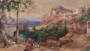 Widok Capri (akwarela i tempera) autorstwa Giacinto Gigante