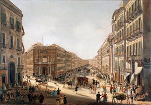 Widok ulicy Toledo a Naples (Widok ulicy Toledo w Neapolu) Obraz Giacinto Gigante (1806-1876) Muzeum Narodowe w Neapolu San Martino autorstwa Giacinto Gigante