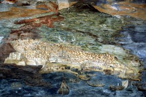 W 1669 miasto Katania (Sycylia) zostało zniszczone przez wybuch Etny. Obraz Giacinto Platania. Zakrystia katedry w Katanii. autorstwa Giacinto Platanio