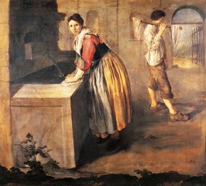 Praczka Giacomo Ceruti, znana jako Pitocchetto (1698-1767), olej na płótnie