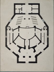 Plan piętra autorstwa Giacomo Antonio Domenico Quarenghi