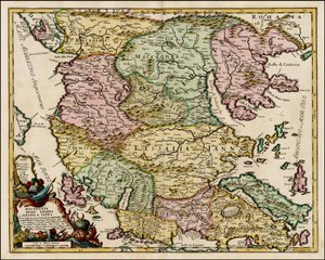Mapa Macedonii i Tesalii z 1684 r. autorstwa Giacomo Cantelli da Vignola autorstwa Giacomo Cantelli