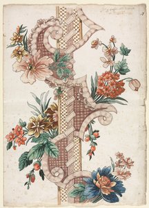 Pionowa ozdobna obrączka z kwiatów, 1773.